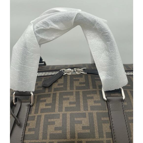 FENDI LARGE FF SHOULDER DUFFLE TRAVEL BOSTON BAG TOTE AUTHENTIC! - Picture 7 of 16